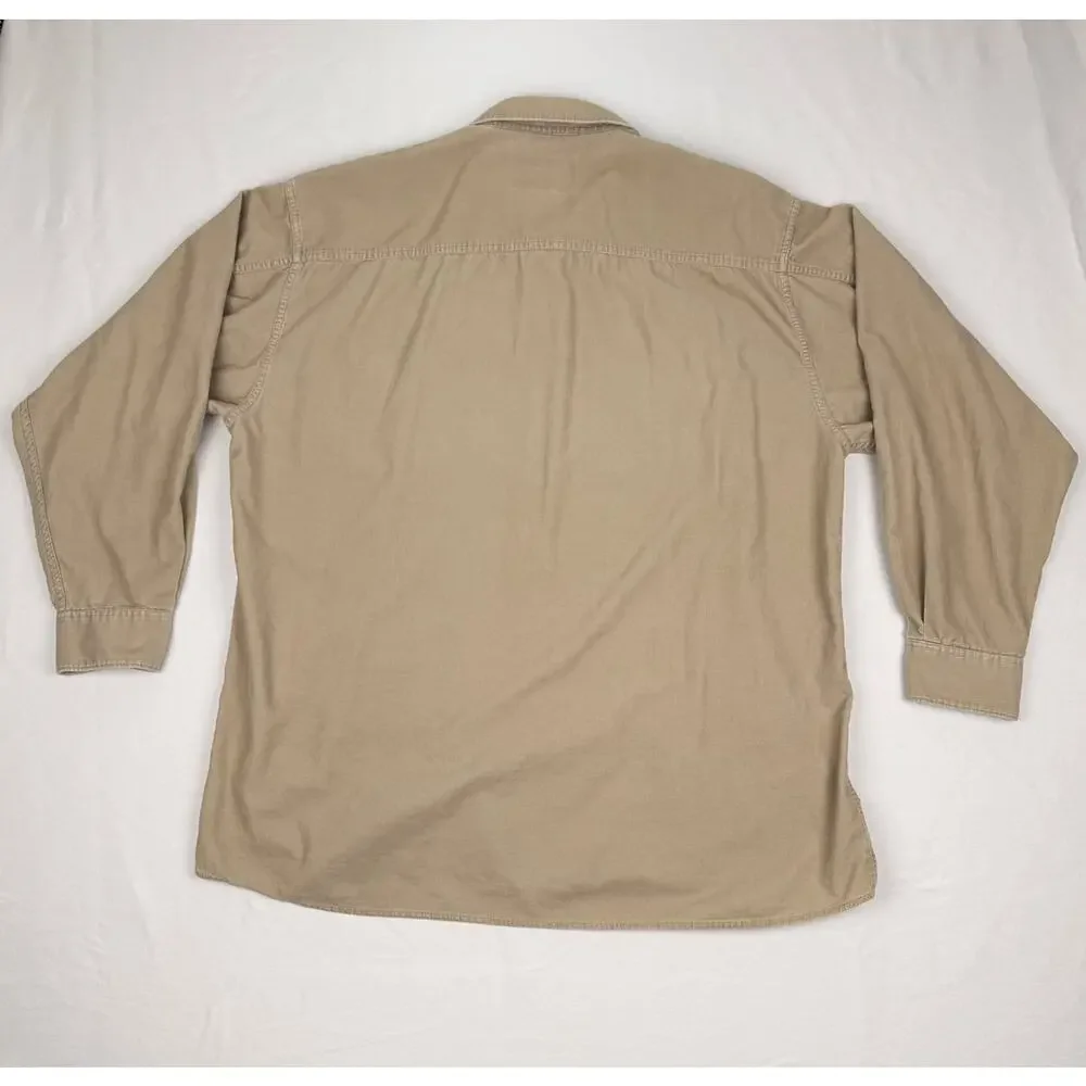 Joop! Jeans Beige Corduroy Button-Up Shirt Vintage 90s Oversized Shacket Large